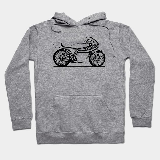 MT125R Motorcycle Sketch Art Hoodie by DemangDesign